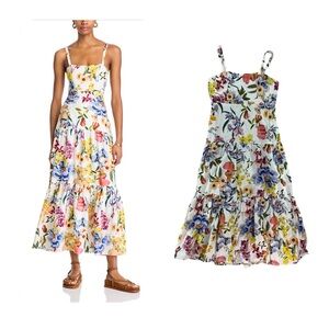 Farm Rio Greek Garden Sleeveless Floral Print Maxi Dress L